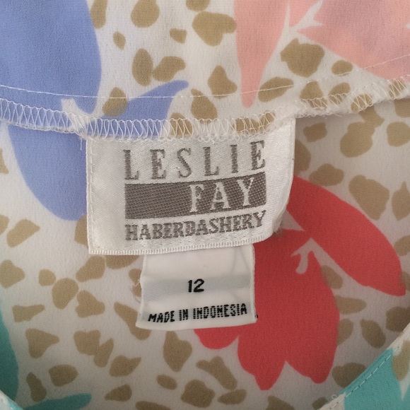 Vtg 80s Pop Art Floral Dots Button Down Shirt Top - Picture 5 of 5